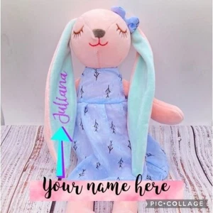 Customized Plush Bunny Rabbit Easter Gift for Basket Personalized Birthday - Picture 1 of 8