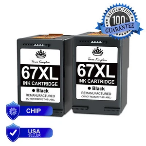 PACK DE 2 tintas negras 67XL para HP Deskjet Pluss 4140 4152 4155 4158 ENVY 6052 6055 - Imagen 1 de 7