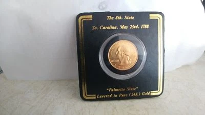 2000 State Quarter Layered In 24k Gold So Carolina The 8th State May 23rd  - Image 1 of 3