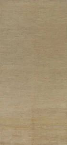 Classic Gabbeh Solid Beige Wool Modern Runner Rug - Timeless Beauty 4x11 ft. - Picture 1 of 17