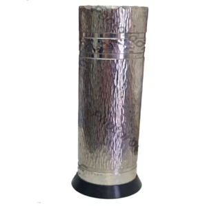 Vintage 70er Jahre Design Vase Hammerschlag Handarbeit Silver Farbe 21,5x7cm - Bild 1 von 3