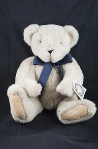 Vermont Teddybär mit Gelenken beige marineblau Schleife 20 Zoll USA - Bild 1 von 7