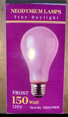 BULBRITE NEODYMIUM LAMPS A21 True Daylight Frost 150w 120v 150A21FR/N - Image 1 of 4