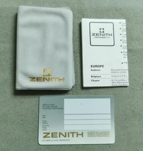Zenith vintage kit plastic velvet wallet service sheet and warranty blank 1980's - Imagen 1 de 10