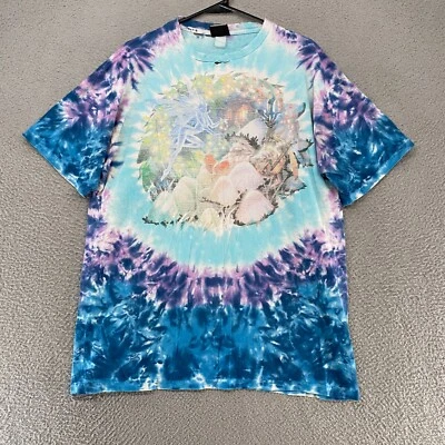 Vintage 90s Fairy Mushroom Shirt Mens Large Faded Tie Dye Fantasy Magic Shrooms - Image 1 of 4