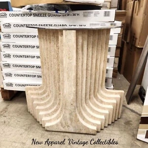 Carlo Scarpa Style 34"W x28"H Sculptured Travertine Marble Pedestal w/Attachment - Picture 1 of 11
