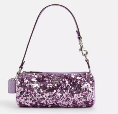 NWT COACH LILAC SEQUIN NOLITA BARREL BAG CQ589 HANDBAG EVENING  PARTY TOP HANDLE - Image 1 of 4