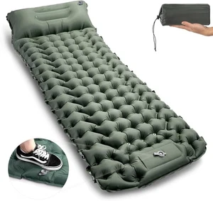 Luftmatratze Luftbett Camping aufblasbar 1 Personen Matratze mit Pumpe & Kissen - Bild 1 von 17