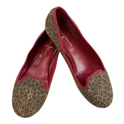 Zapatos planos sin cordones de lona con estampado de leopardo Cole Haan Morgan talla 6B Foto 1 de 4