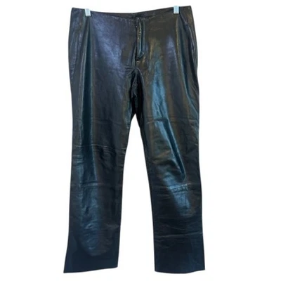 Pantalones para mujer Banana Republic de cuero genuino negros talla 2 Foto 1 de 4