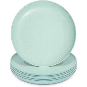 Wheat Straw Plates, Unbreakable Plate (Mint, 8 In, 6 Pack) - Picture 1 of 8