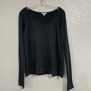 James Perse Sweatshirt Damen 3 Large leicht lange Raglanärmel anthrazit - Bild 1 von 17