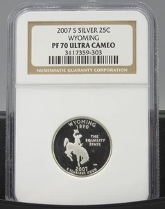 2007 S Wyoming Silver NGC PF 70 UCAM - Picture 1 of 2