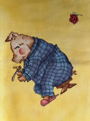 SSI Hungry Animal Alphabet by J. Wecker-Frisch - 27”x44”- Baby Fabric VTG - Image 1 of 4