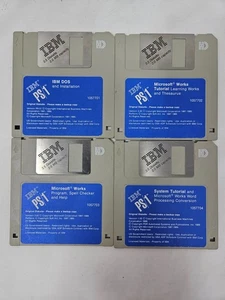 IBM PS/1 DOS R4.01 w/ Microsoft Works 3.5" Floppy Disks - Picture 1 of 2
