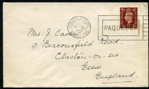 GRAN BRETAÑA (24767): Paquebot cancelar/cubierta/ferrocarril 1937 - Imagen 1 de 2