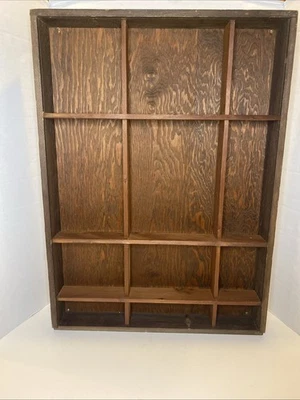Large Printers Drawer Type Wood Shadow Box Display Case Shelf for Collectibles - Image 1 of 4