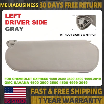 Left Driver Side Sun Visor W/O Light Mirror For Chevrolet Express 1999-2019 - Image 1 of 4