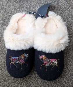 Joules Lux Slip On Slippers Navy Horse Size Small 3-4 - Picture 1 of 10