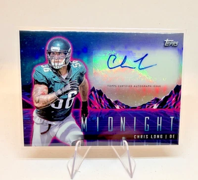 2024 Topps Midnight Chris Long Horizons Auto Eagles ganador del Super Bowl Foto 1 de 2