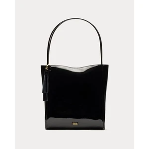 Frances Valentine Soft Patent Nan Tote ~ Black - Picture 1 of 6