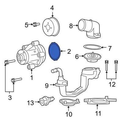 For Ford E-450 Econoline Super Duty 99-00 Ford Engine Water Pump Gasket Foto 1 de 4