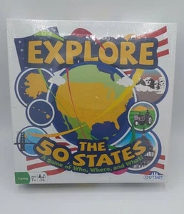 EXPLORE THE 50 STATES - A GAME OF WHO, WHERE, AND WHAT! OUTSET MEDIA BOARD GAME - Picture 1 of 2