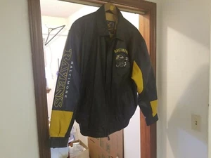 Chaqueta bordada 100 % cuero para hombre NFL Baltimore Ravens talla XXL - Imagen 1 de 6