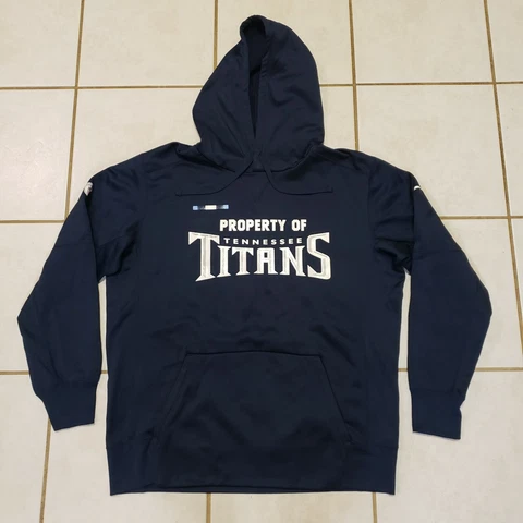 Property of Tennessee Titans NFL Nike Dri-Fit Navy Sweatshirt Hoodie Size Large Cover