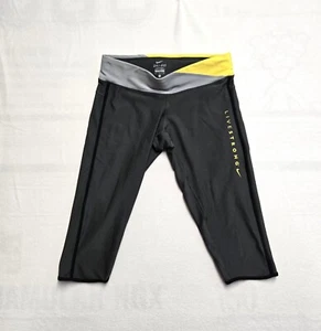 NIKE UNISEX LIVE STRONG DRI FIT KNEE LENGTH PANT GREY/YELLOW IN MED (B3) - Picture 1 of 2