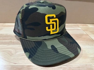 SD Baseball Foam Front Mesh Backing Snap Back Trucker Hat - HTV Printed Logos - Picture 1 of 19