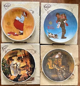 Edwin M Knowles China Co Norman Rockwell Weihnachten 1978-1981 Sammelteller - Bild 1 von 13
