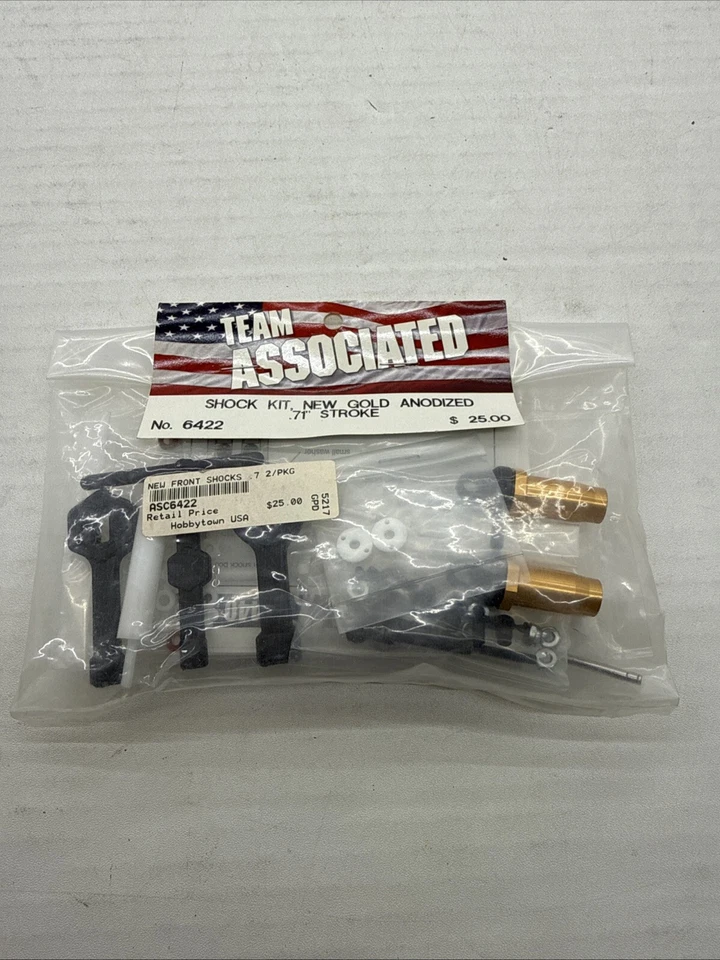 Team Associated ASC6422 RC10 Shock Kit NEW Gold Anodized “.71” Stroke F1 - Image 1 of 1