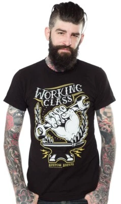 Camiseta negra Kustom Kreeps by Sourpuss Working Class para hombre (S) Foto 1 de 2