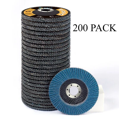 200x Zirconia Flap Disc 4.5" 4-1/2 40 Grit Angle Grinder Sanding Grinding Wheels - Image 1 of 4