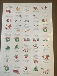 Vintage 1990 Current INC. Christmas Calendar Stickers Holiday Planner 35 Sticker - Picture 1 of 9