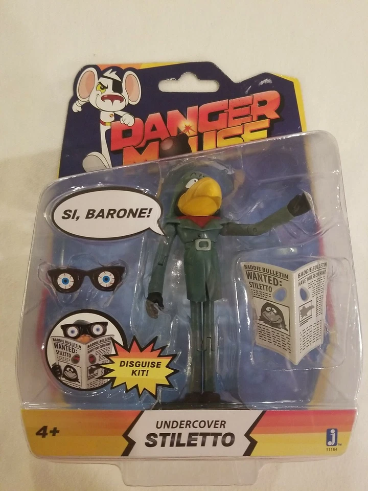 Danger Mouse SI  Barone Undercover Duck Stiletto Figure 4 inch & Newspaper Toy - Image 1 of 4