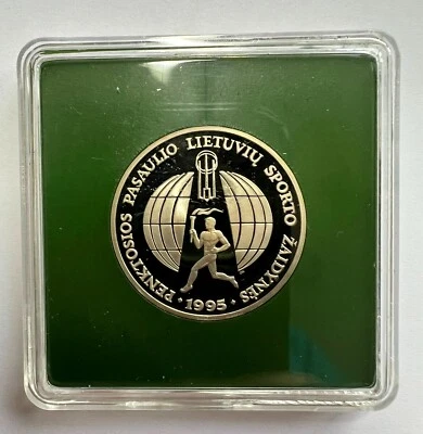 (SZ1) 1995 Lithuania 10 Litu -- Sporto Zaidynes---PROOF-- - Image 1 of 4