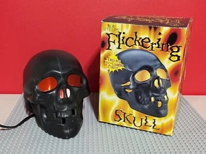 1999 Halloween Party Lite Ups FLICKERING Black SKULL Mint Unused New Old Stock - Picture 1 of 9