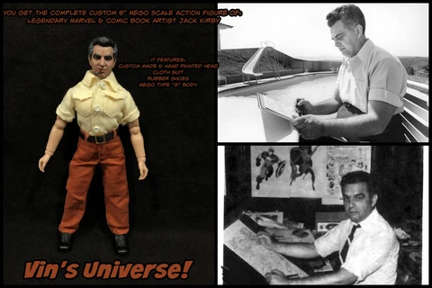 Custom 8" Mego Scale Jack Kirby Legendary Marvel Artist Complete Action Figure Cover