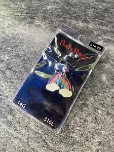 (2) NEW 14G BELLY PIERCING BODY JEWELRY BEST FRIEND RAINBOW by BODY RAGE. - Picture 1 of 4