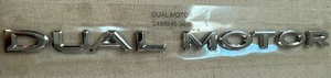Dual motor badge Tesla Model X, Y 1484848-00-B OEM Chrome - Picture 1 of 3