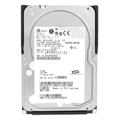 Hard Drive Dell 147GB MAT3147NC 8MB Cache 10,000 RPM 80-Pin 3.5" Inch 0Y4721 - Image 1 of 4