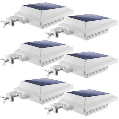 6Pcs Outdoor 25LED Solar Gutter Lights IP65 for Fence Roof Garden Yard Wall Lamp - Image 1 of 4
