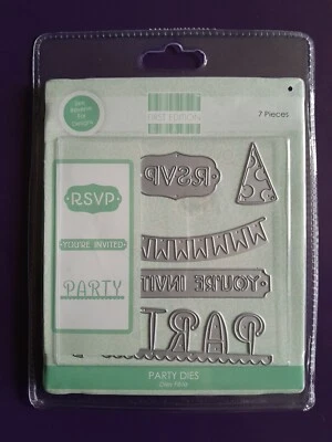 Trimcraft First Edition metal die "Party Dies"  free magnetic storage sheet NEW - Image 1 of 2