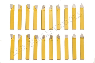20PC 1/4" CARBIDE TIP TIPPED CUTTER TOOL BIT CUTTING SET FOR METAL LATHE TOOLING - Image 1 of 2
