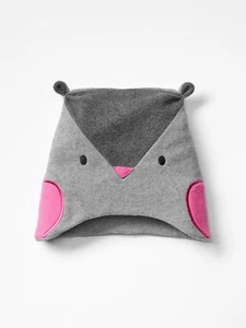 Baby GAP Girls Pro Fleece Owl Beanie Hat Gray S M L 2 3 4 5 Runs Big NWT $15 - Picture 1 of 1