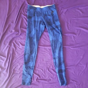 Nike Womens Spandex Gym Pants Size Small Blue / Black Great Condition  - Picture 1 of 4