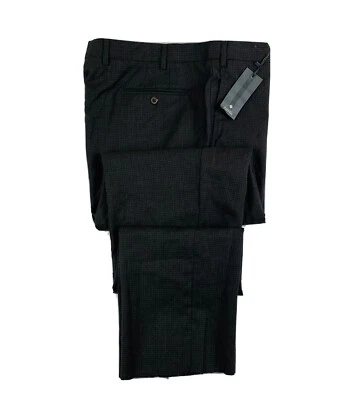 Pantalón de lana a cuadros marrón oscuro Zanella Devon talla para hombre 40XUacabado nuevo con etiquetas 325 $ Foto 1 de 4