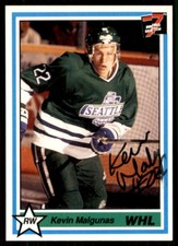 1991-92 7th Inning Sketch WHL Kevin Malgunas IP Signed Auto Tacoma Rockets #156